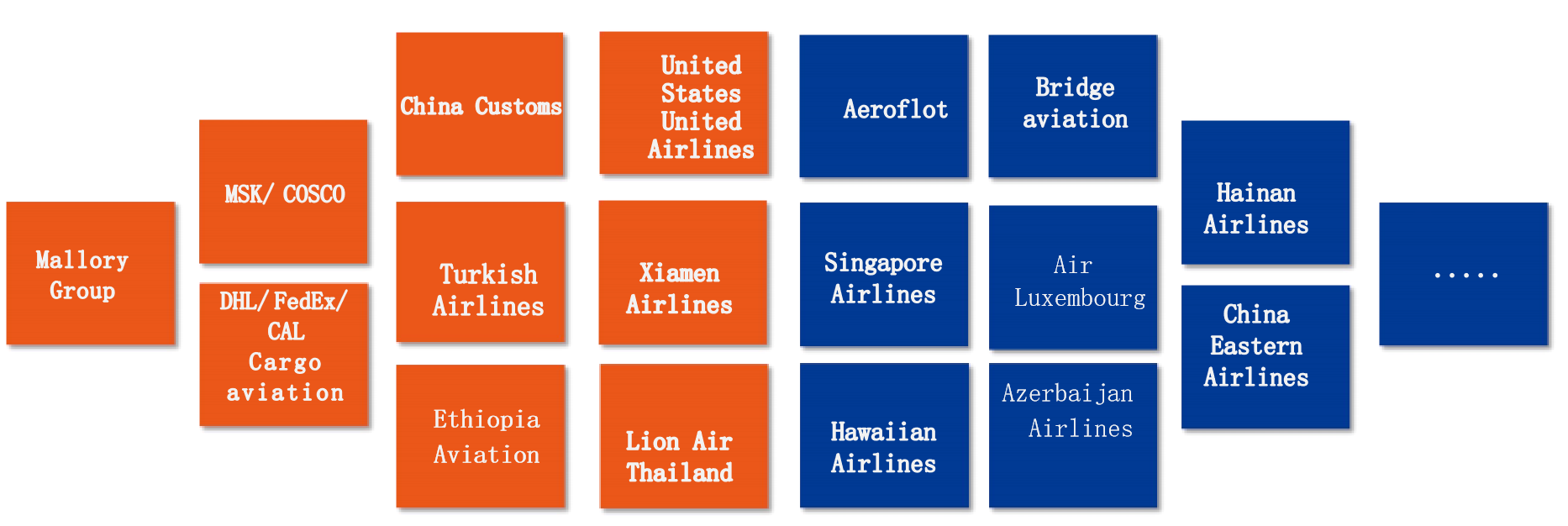 云瑶国际合作伙伴矩阵：船公司与航空公司一览